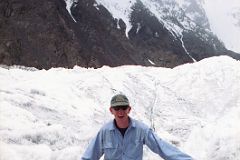 20 Jerome Ryan Crossing Log Bridge On Abruzzi Glacier